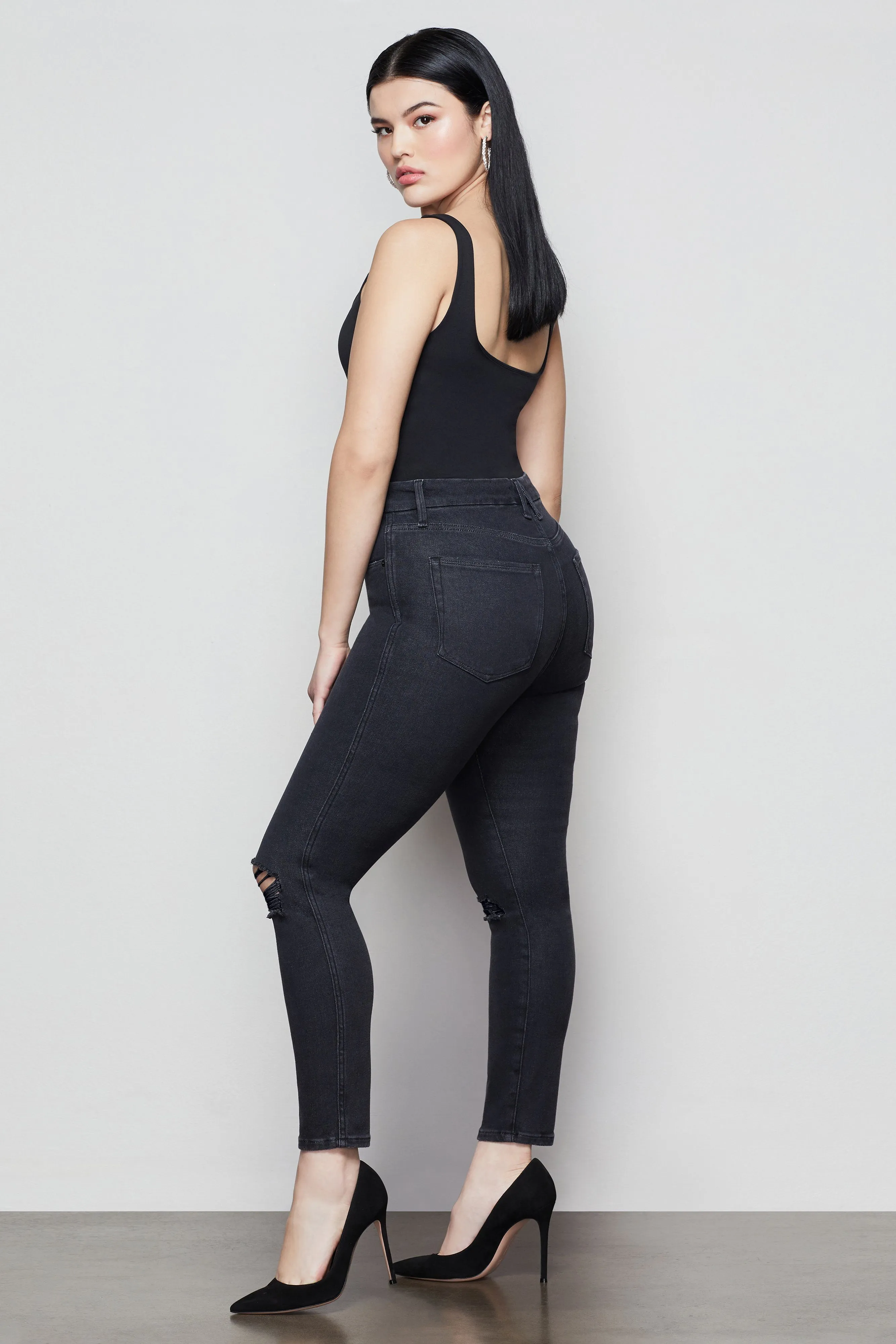 GOOD CURVE SKINNY CROP | BLACK090