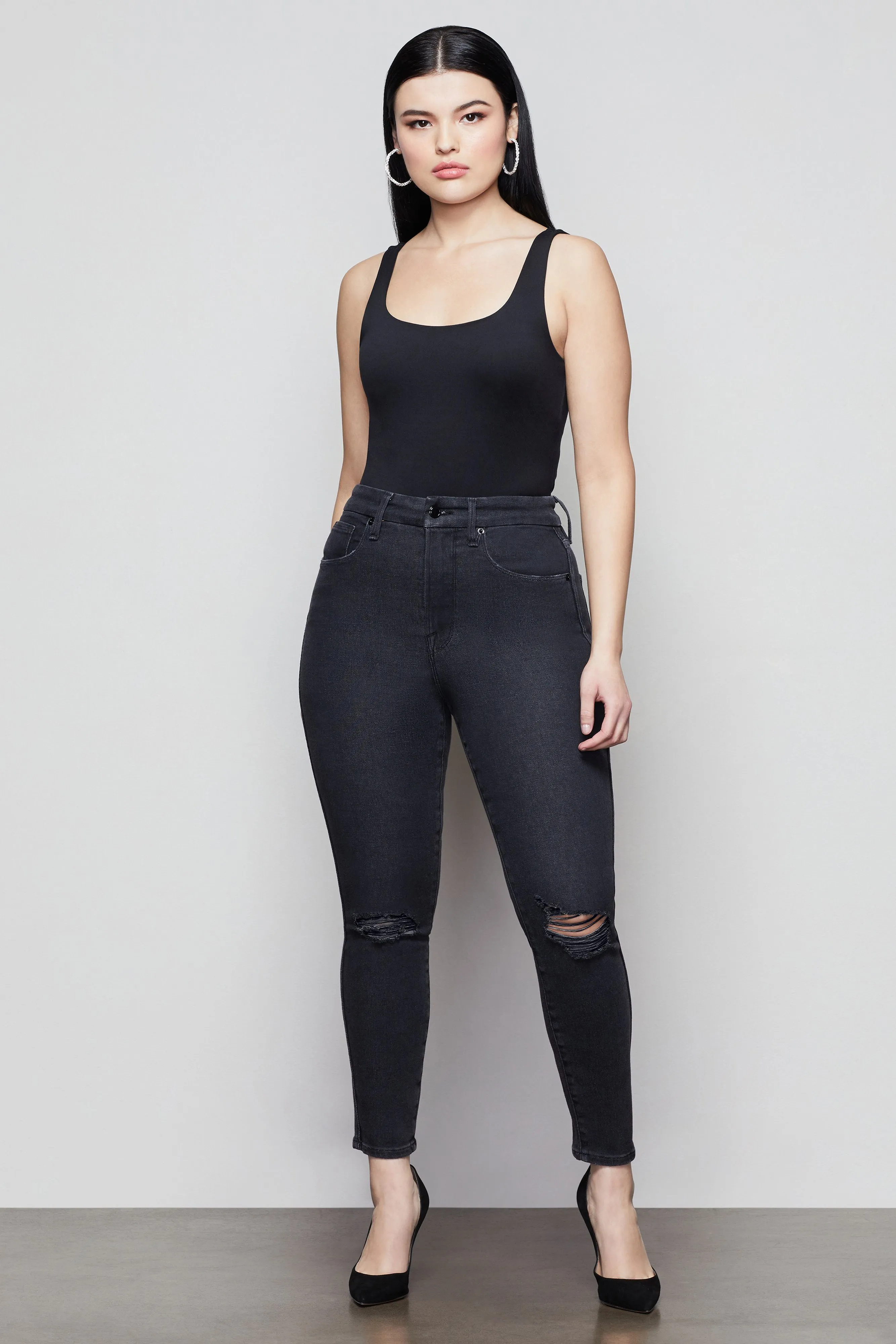 GOOD CURVE SKINNY CROP | BLACK090