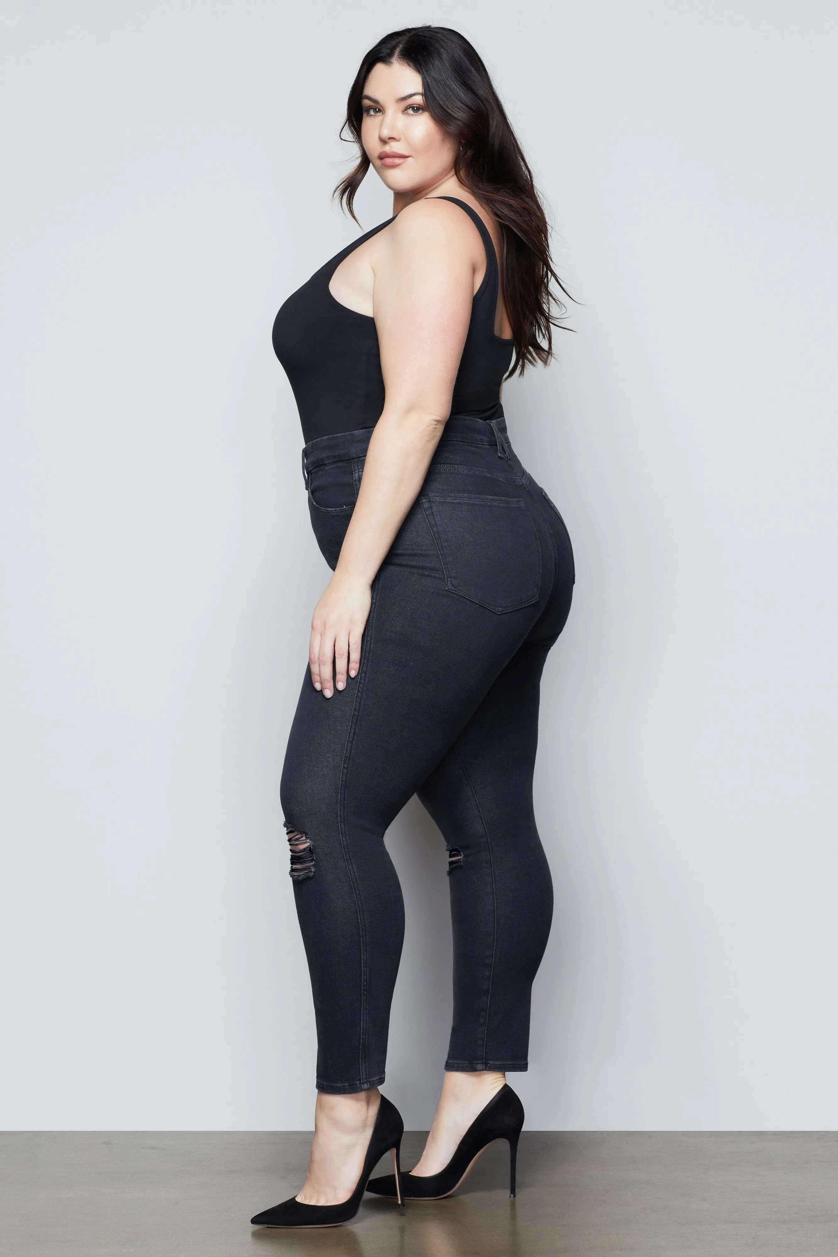GOOD CURVE SKINNY CROP | BLACK090