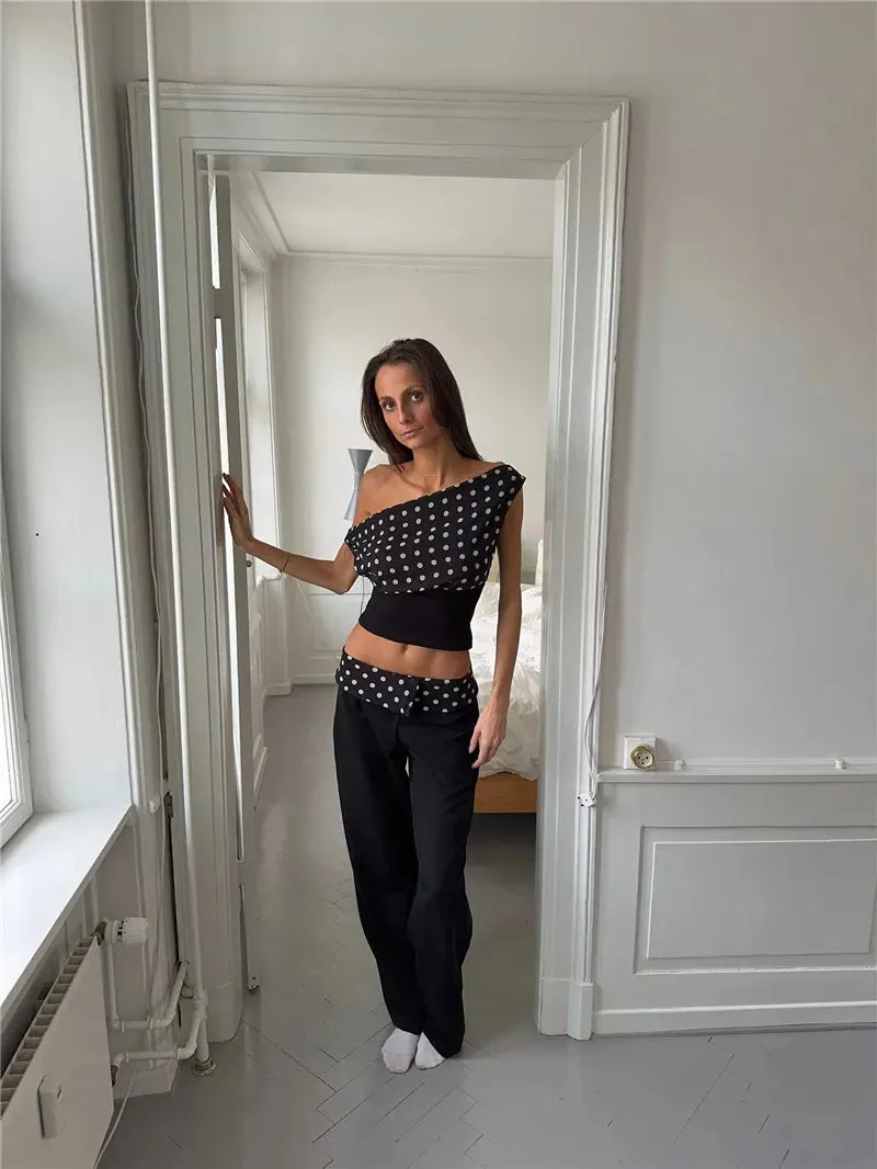 Off Shoulder Polka Dot Top