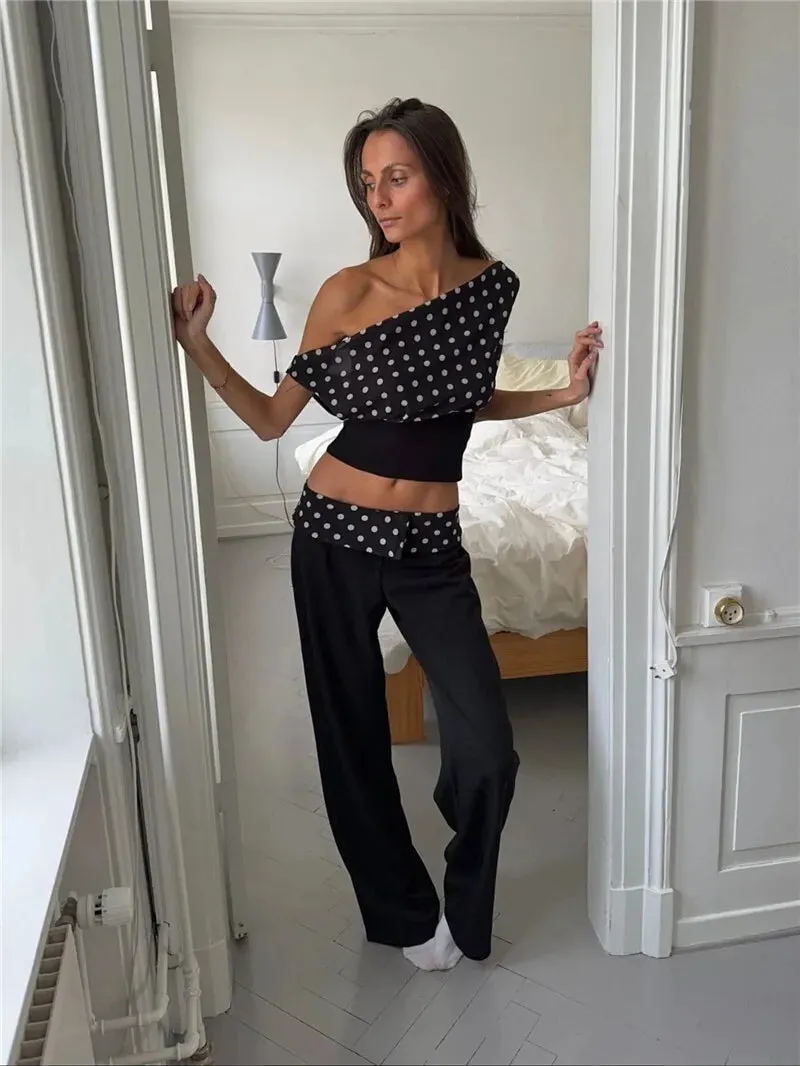 Off Shoulder Polka Dot Top