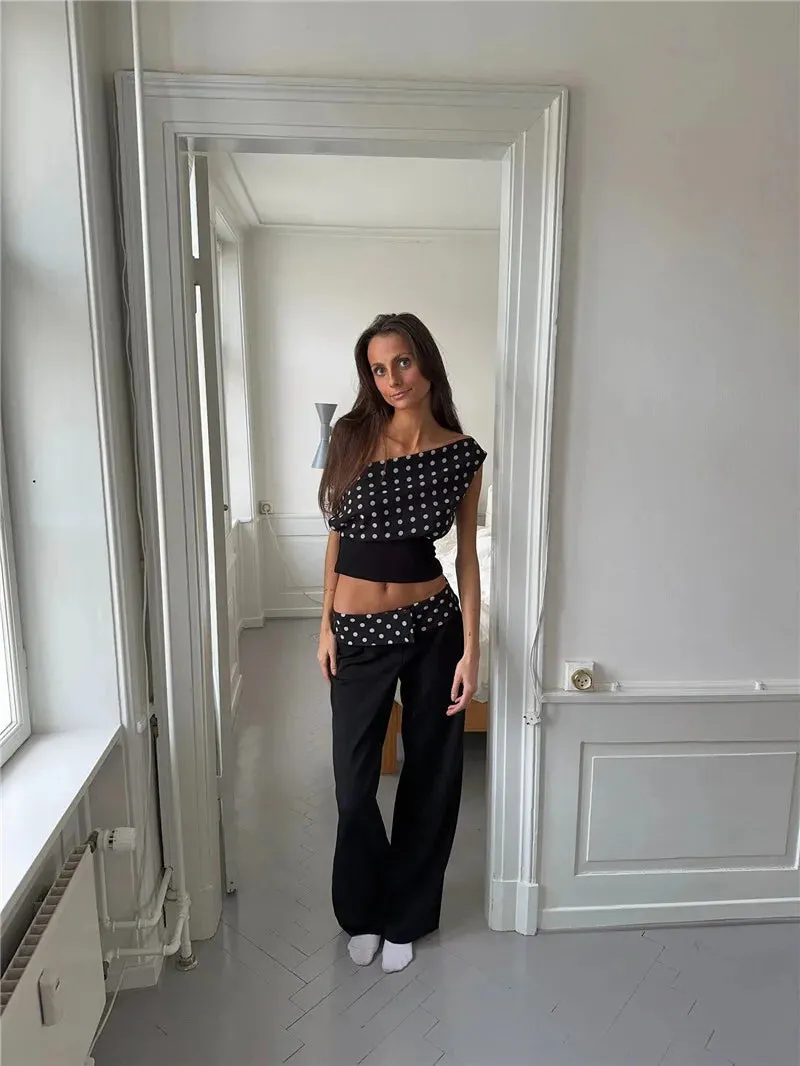 Off Shoulder Polka Dot Top