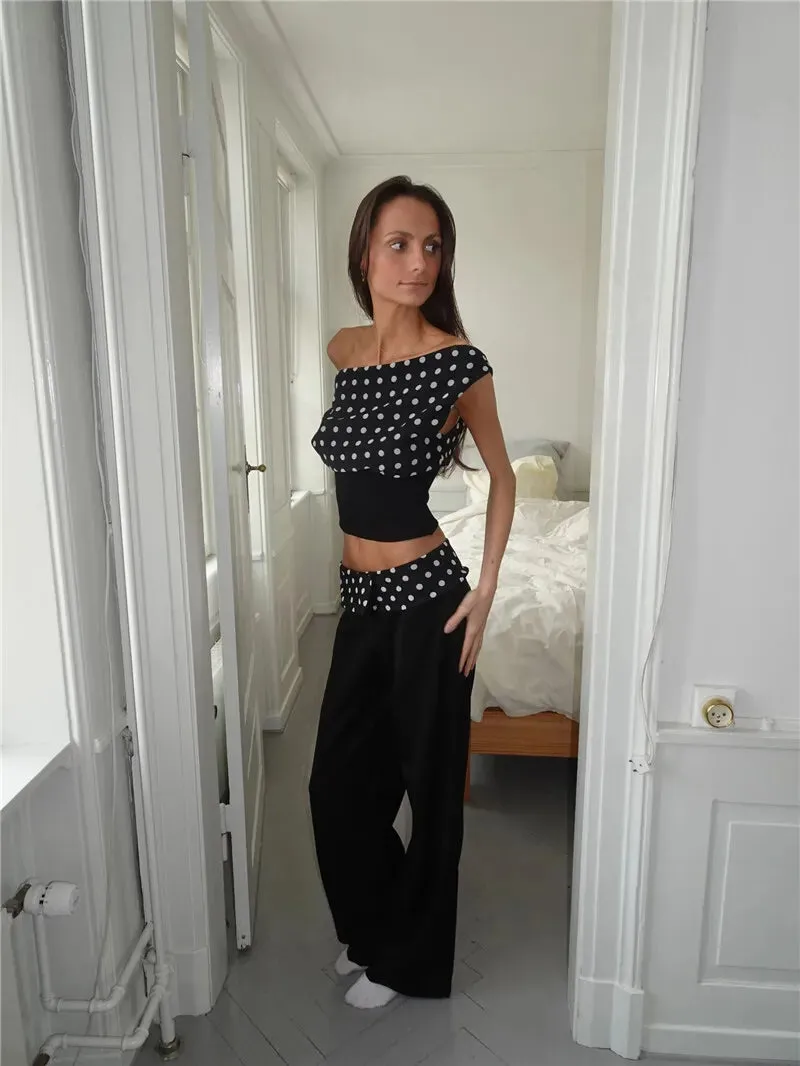 Off Shoulder Polka Dot Top