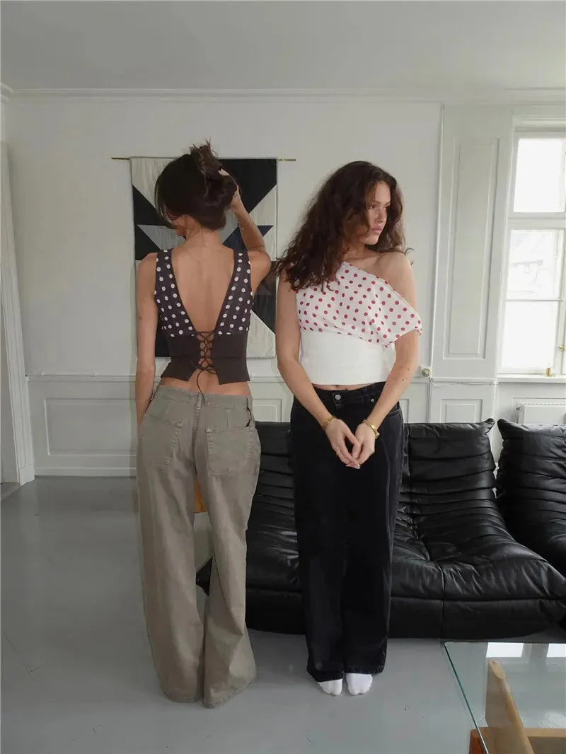 Off Shoulder Polka Dot Top