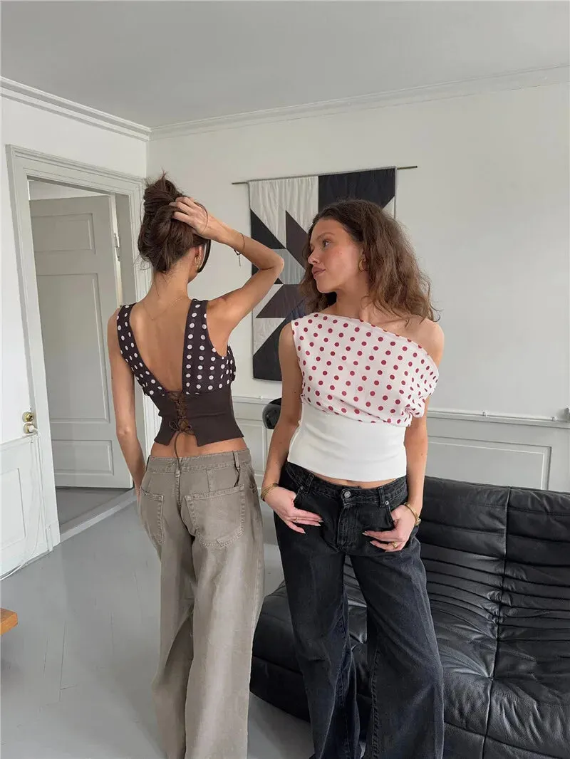 Off Shoulder Polka Dot Top