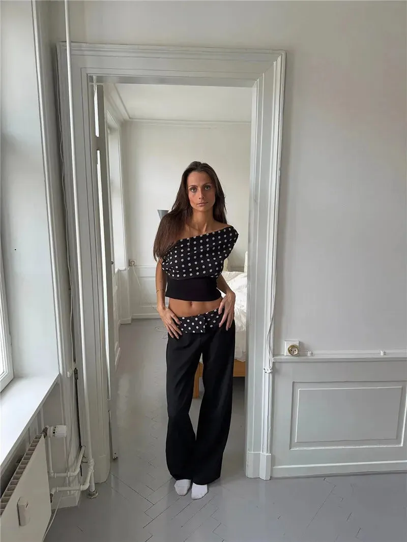 Off Shoulder Polka Dot Top