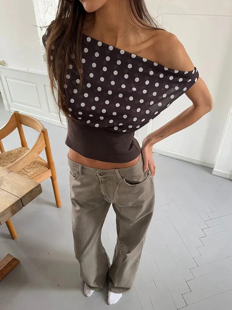 Off Shoulder Polka Dot Top
