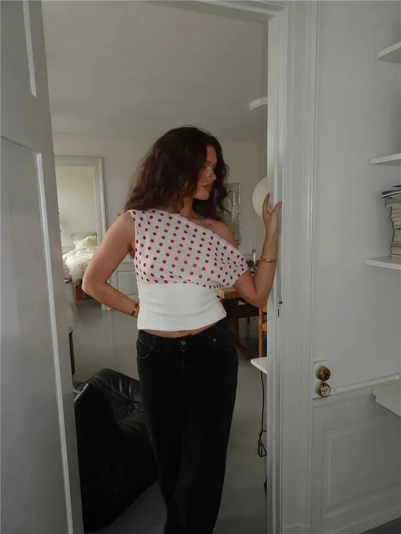 Off Shoulder Polka Dot Top