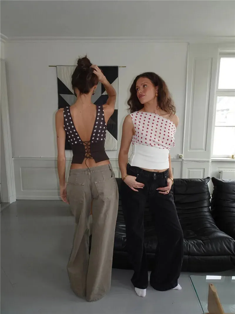 Off Shoulder Polka Dot Top