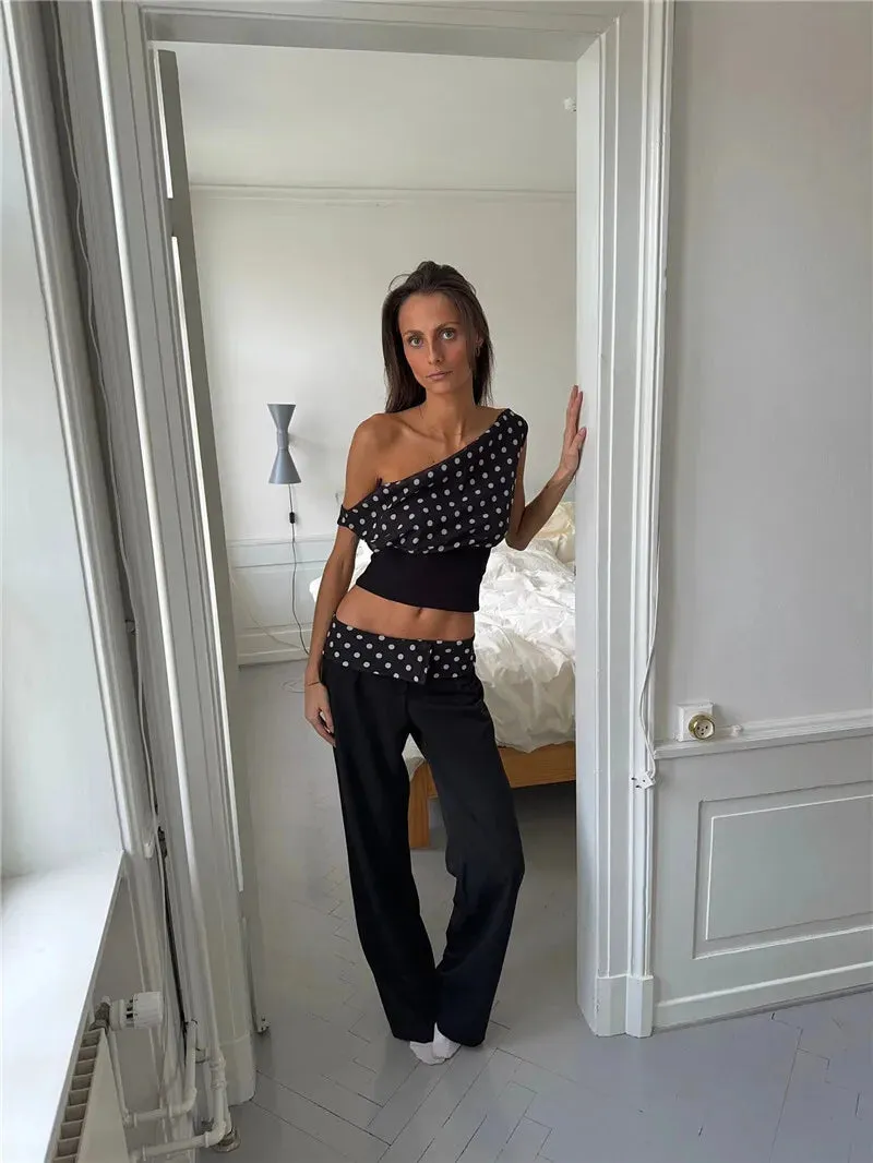 Off Shoulder Polka Dot Top