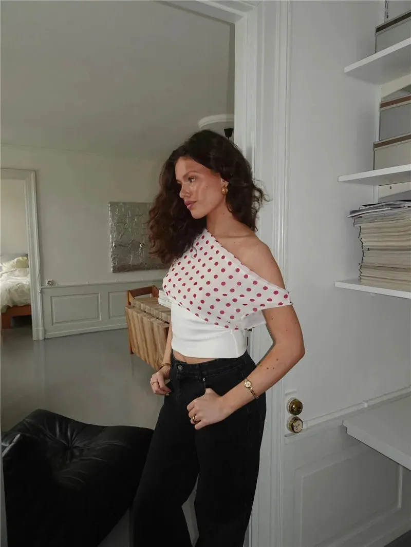 Off Shoulder Polka Dot Top
