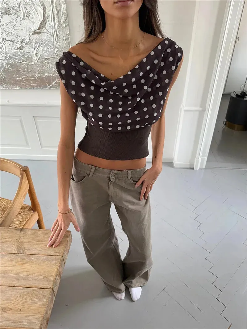Off Shoulder Polka Dot Top