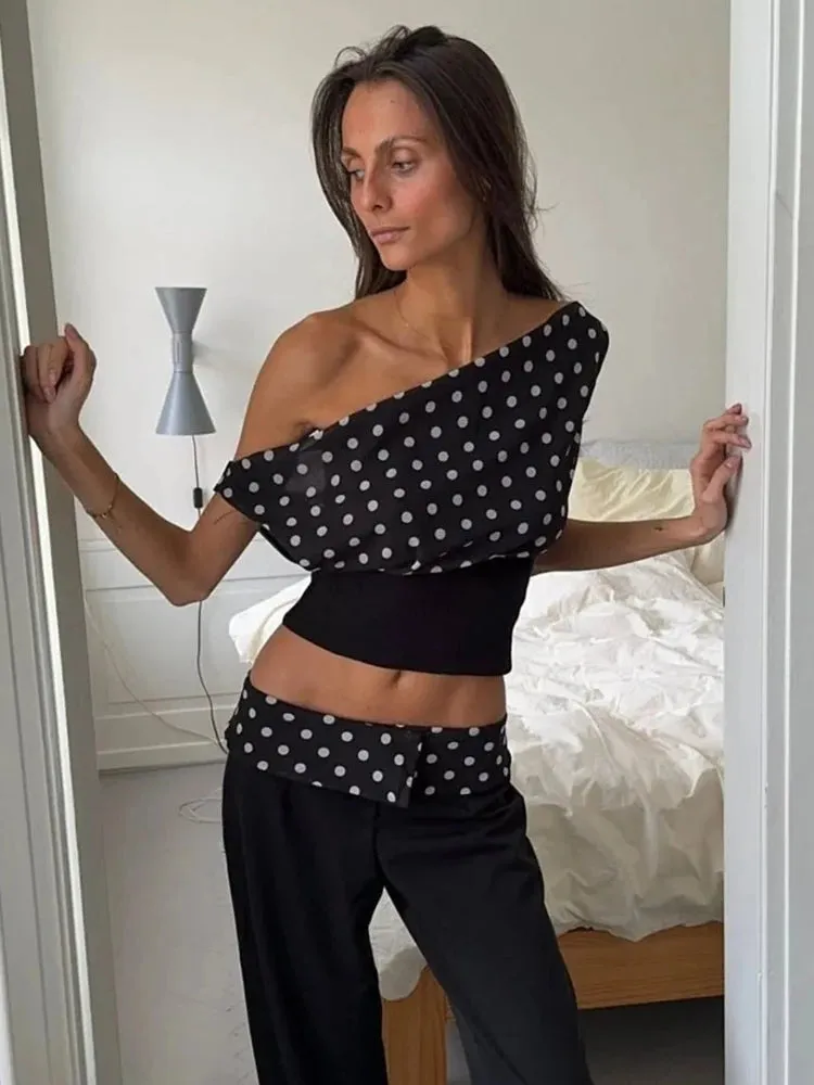 Off Shoulder Polka Dot Top
