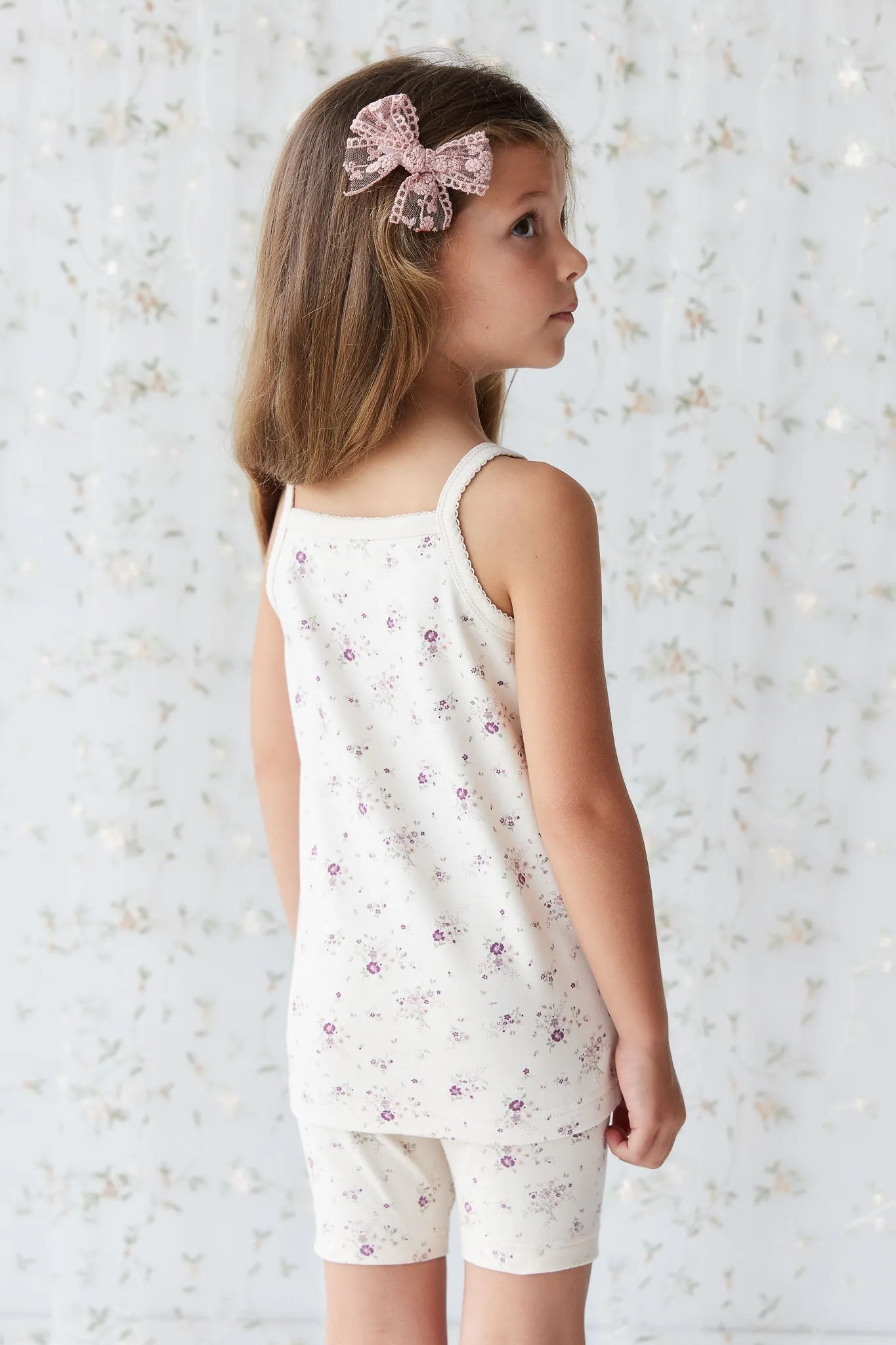 Organic Cotton Everyday Bike Short - Sweet William Floral Natural